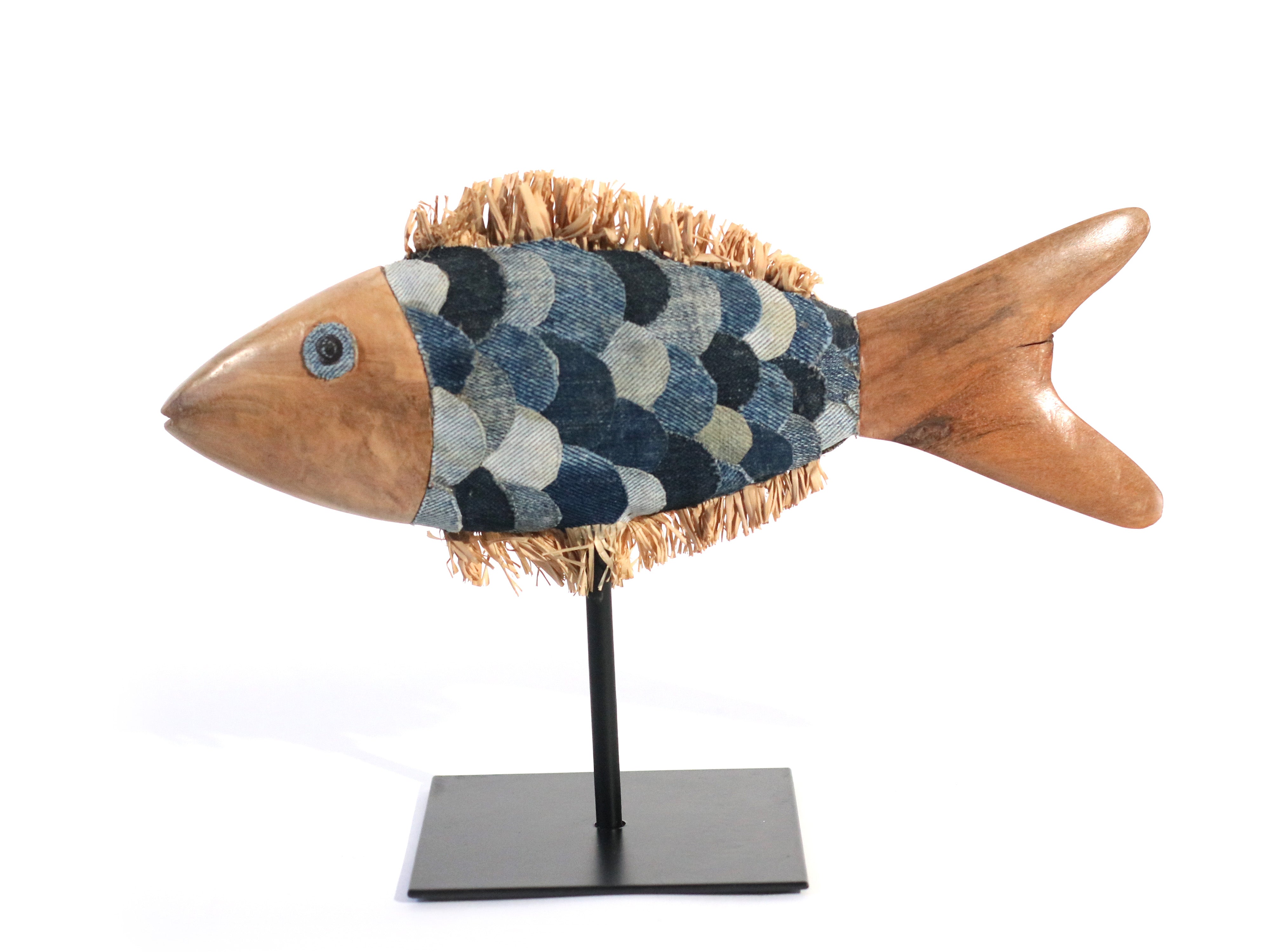 Medium Denim Fish Sculpture